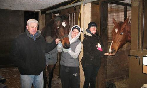Marina and Marko with two horses